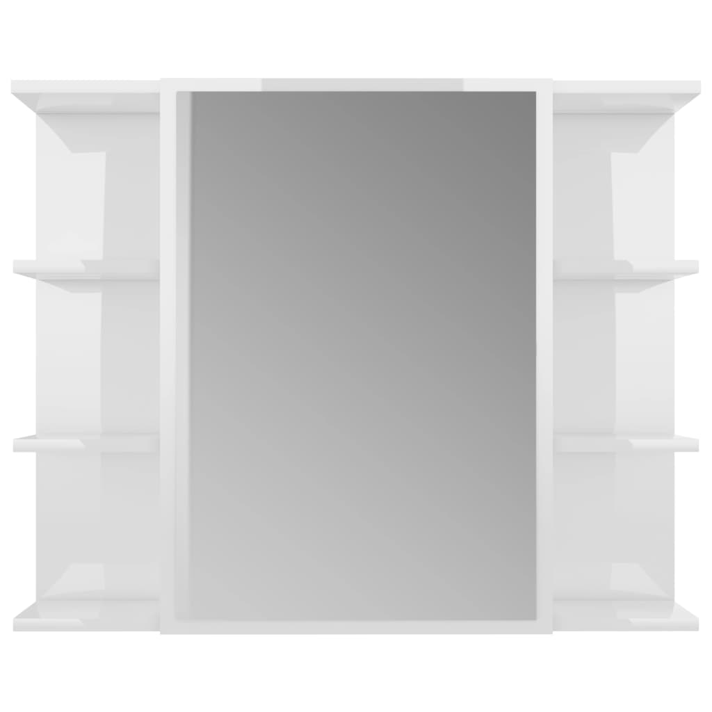 Badrumsspegel Spegelskåp Högglans Vit 80x20,5x64cm