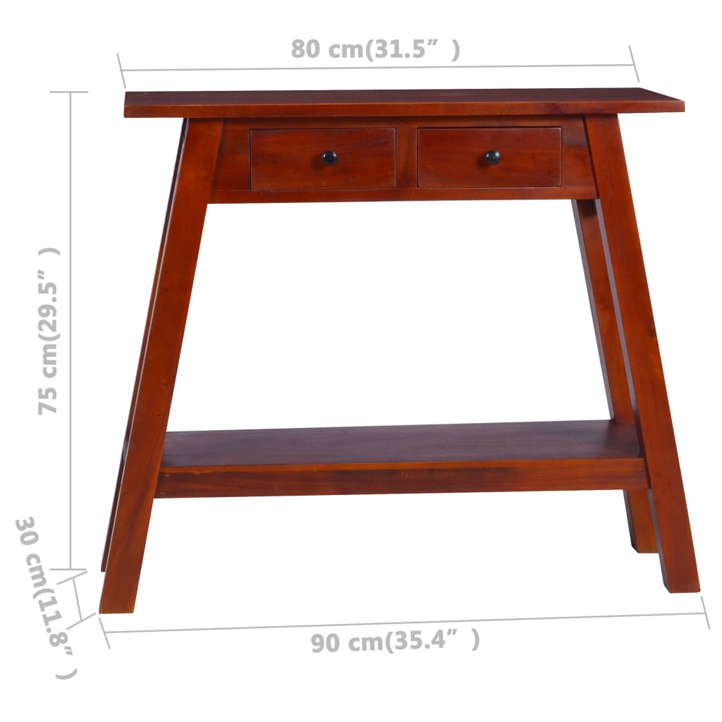 Avlastningsbord Konsollbord Trä klassisk Brun 90x30x75cm massiv mahogny