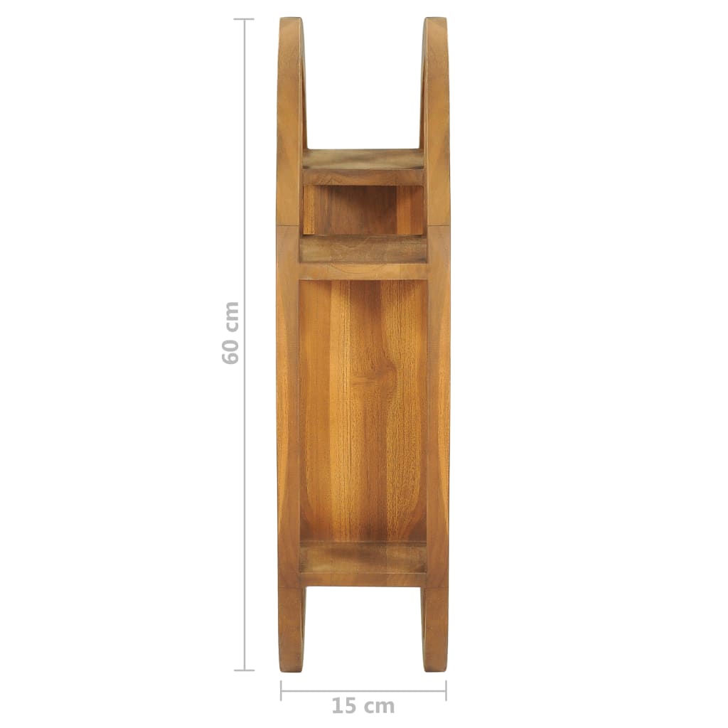 Vägghylla Trä Yin yang-vägghylla 60x15x60 cm massiv teak