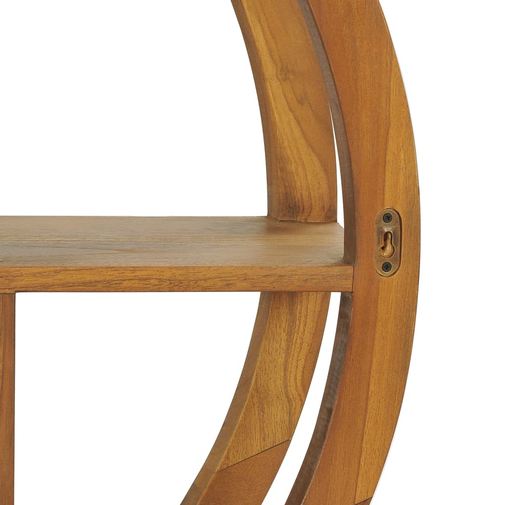 Vägghylla Trä Yin yang-vägghylla 80x17,5x80 cm massiv teak