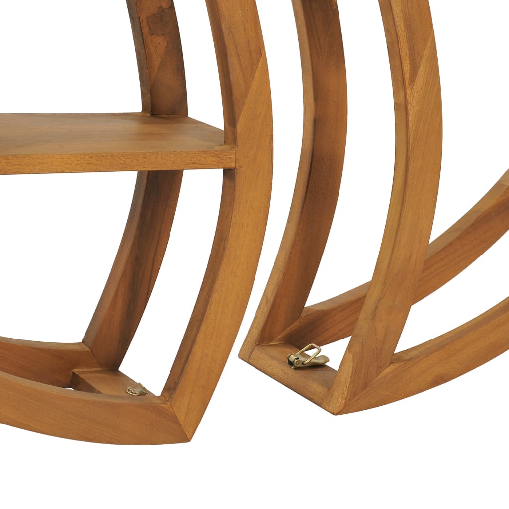 Vägghylla Trä Yin yang-vägghylla 100x20x100 cm massiv teak
