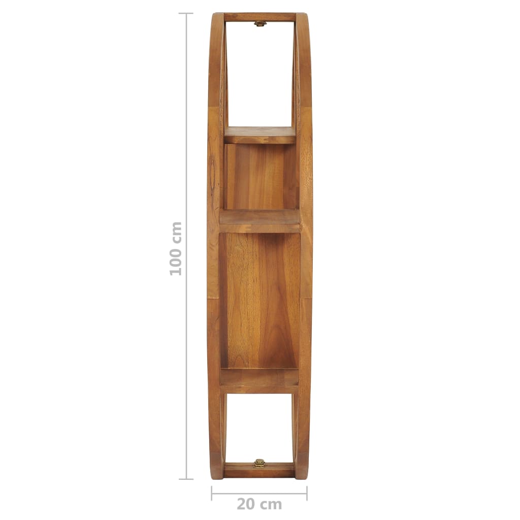 Vägghylla Trä Yin yang-vägghylla 100x20x100 cm massiv teak