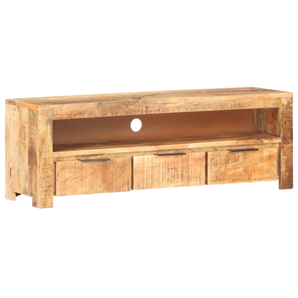 TV-bänk 119x30x41 cm grovt mangoträ