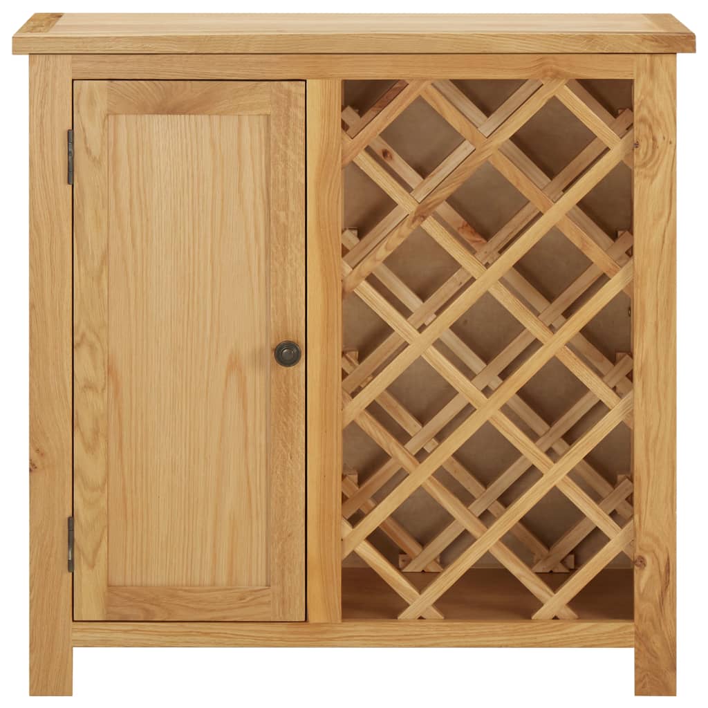 Vinställ Vinskåp för 11 flaskor 80x32x80 cm massiv ek