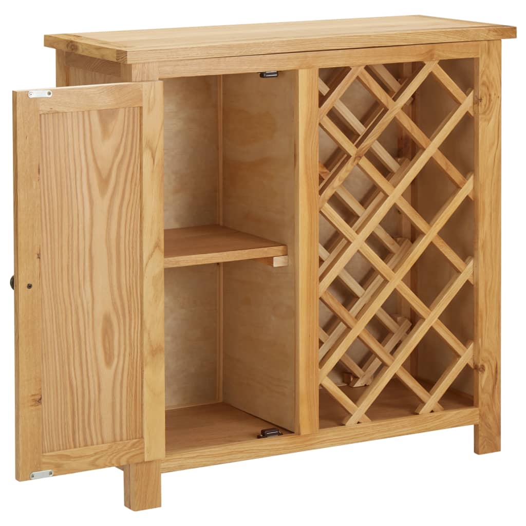 Vinställ Vinskåp för 11 flaskor 80x32x80 cm massiv ek