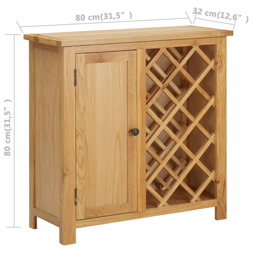 Vinställ Vinskåp för 11 flaskor 80x32x80 cm massiv ek