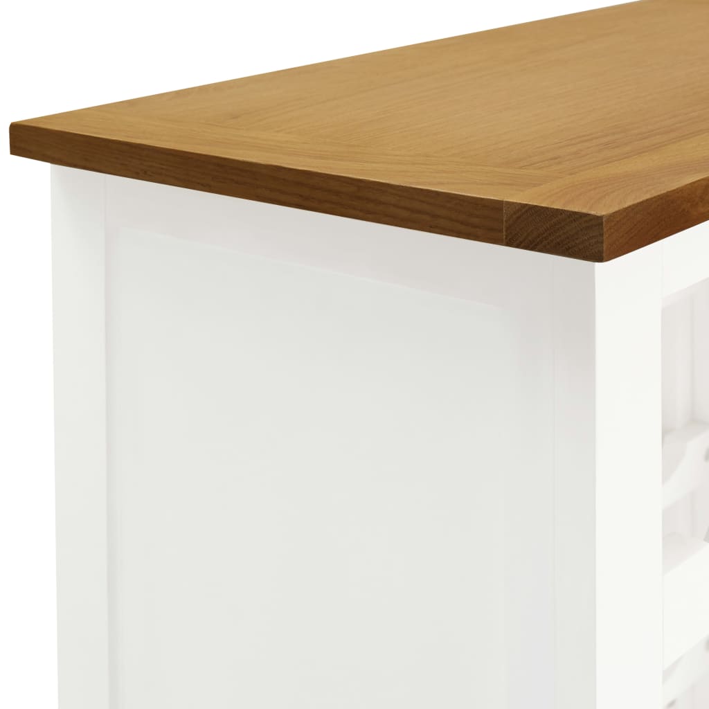Vinställ Vinskåp 56x32x110 cm massiv ek