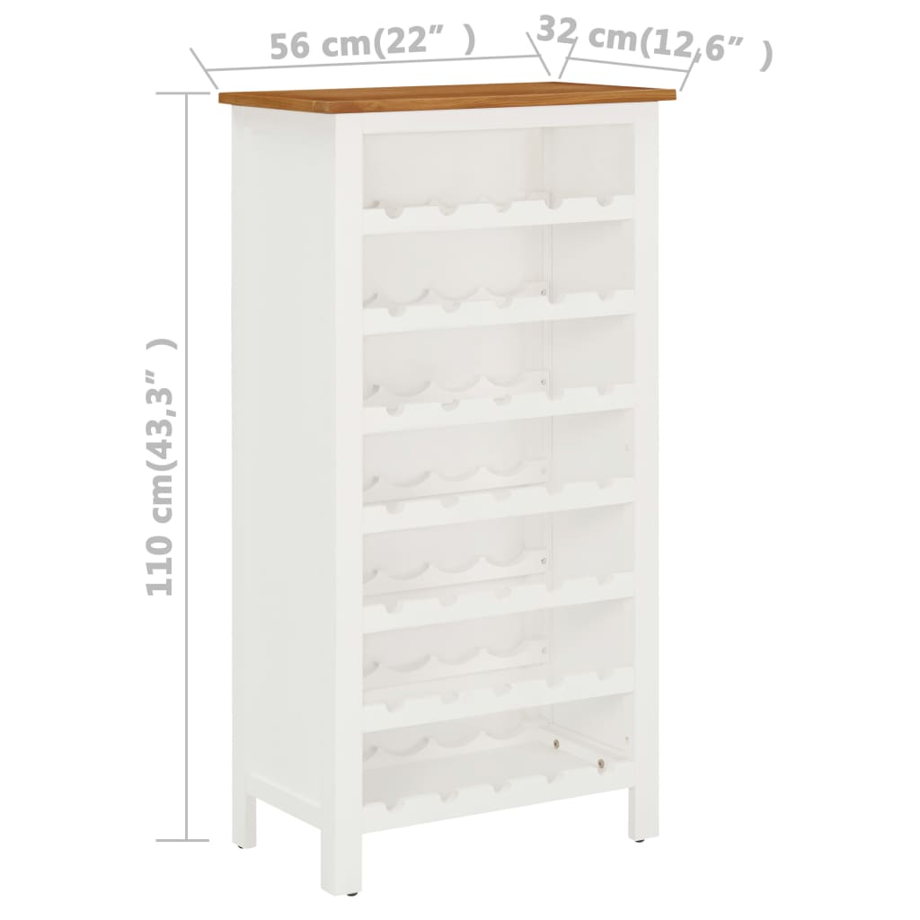 Vinställ Vinskåp 56x32x110 cm massiv ek