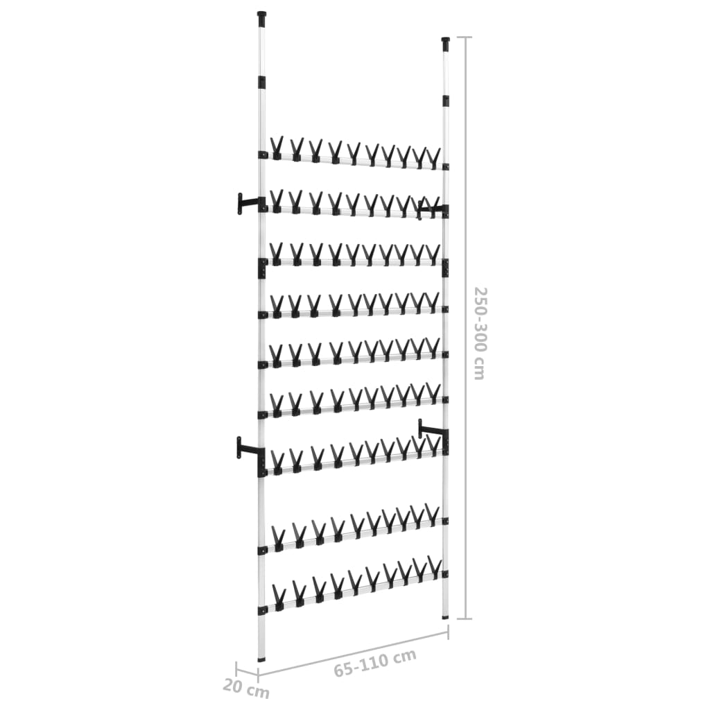 Skoställ DIV. skohylla med stänger aluminium