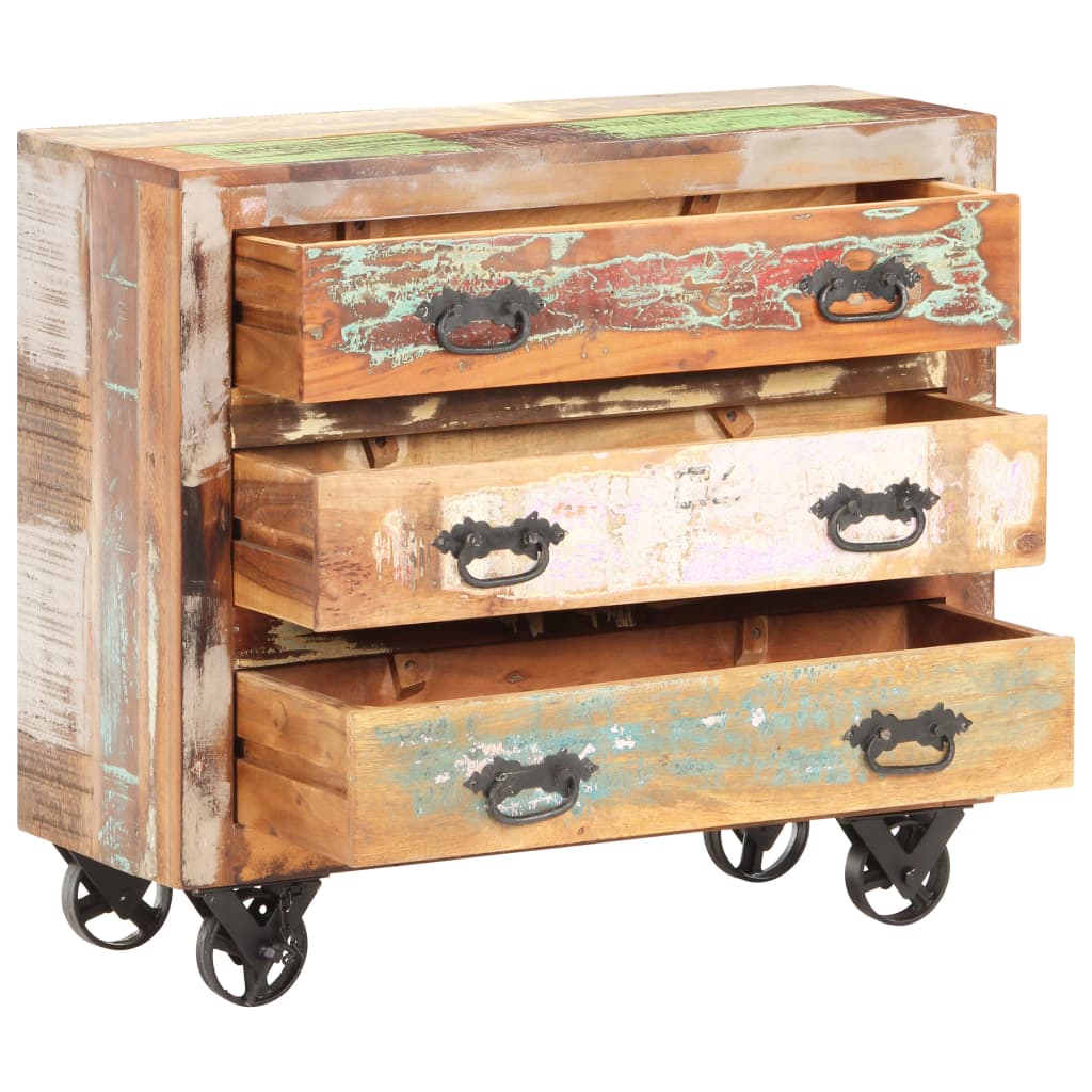 Skänk Trä 80x30x70 cm massivt återvunnet trä