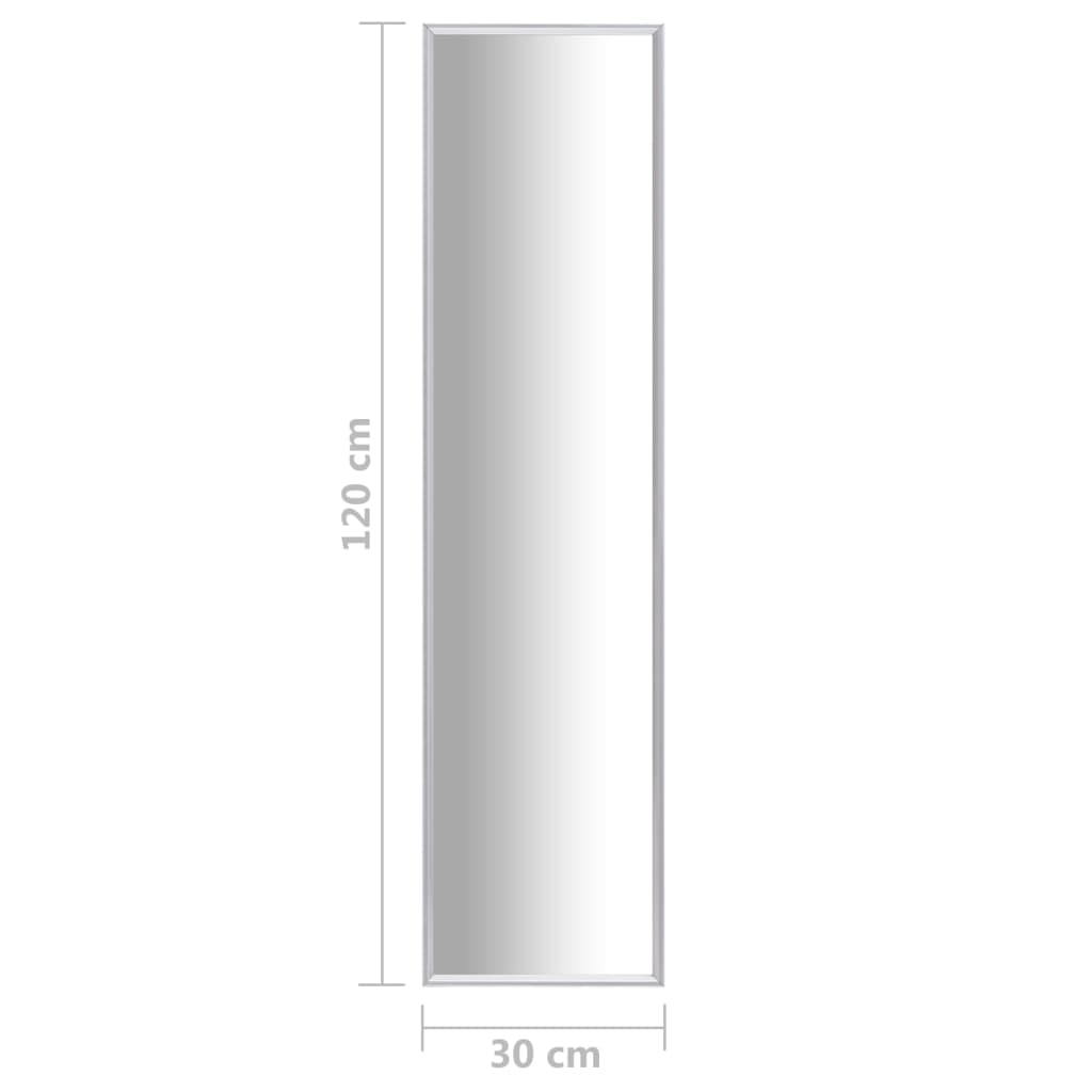 Väggspegel silver 120x30 cm