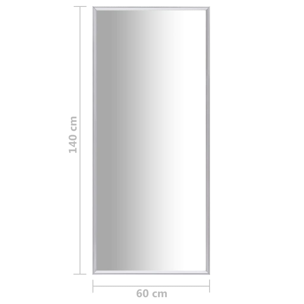 Väggspegel silver 140x60 cm