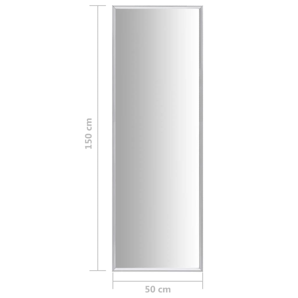 Väggspegel 150x50 cm silver