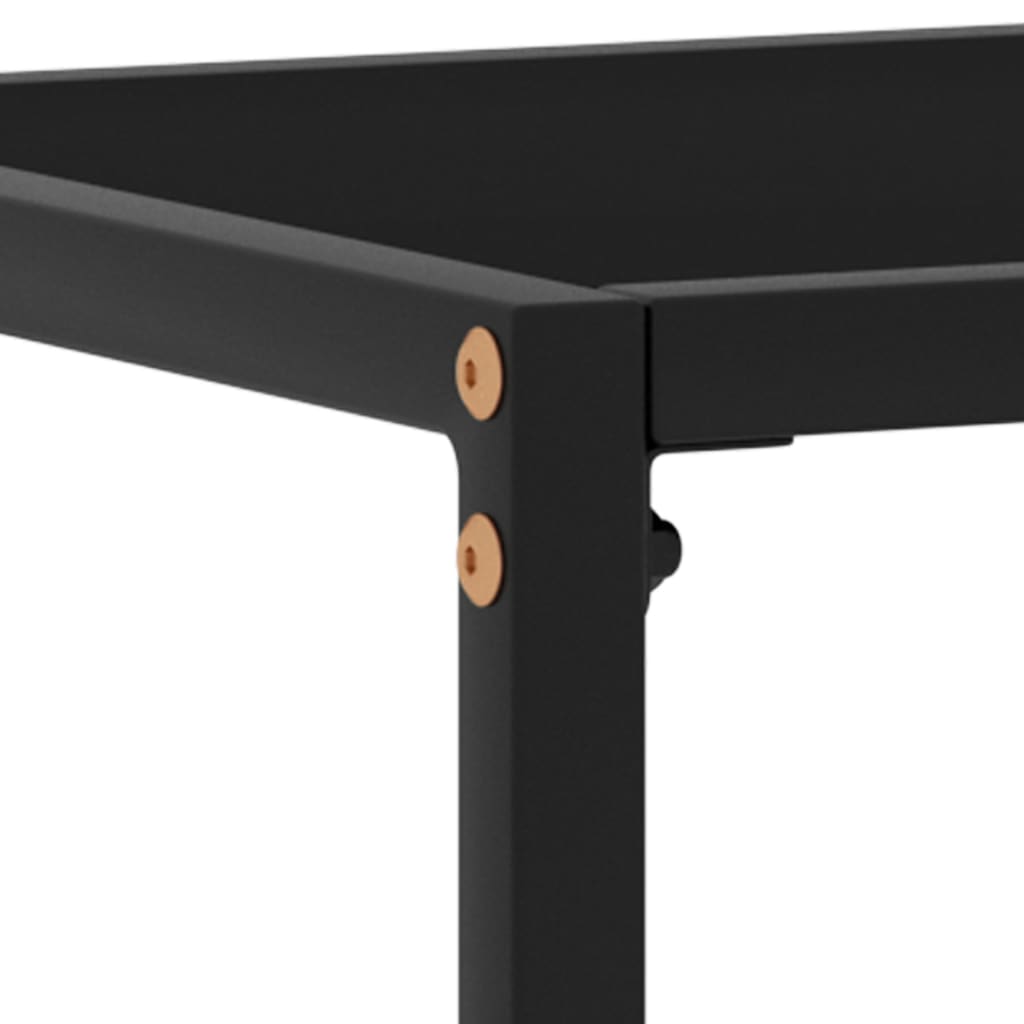 Avlastningsbord Konsollbord Svart 120x35x75 cm härdat glas