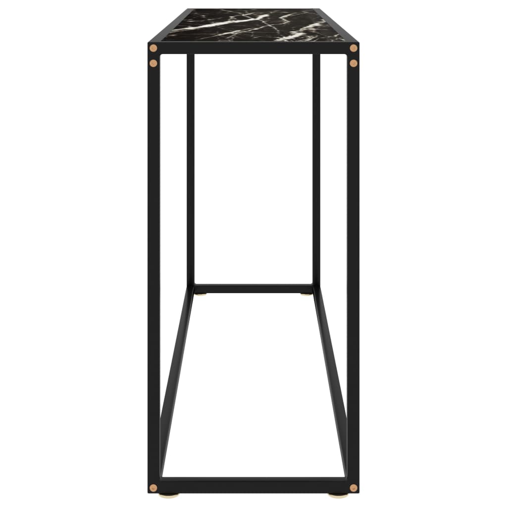 Avlastningsbord Konsollbord Svart 120x35x75 cm härdat glas