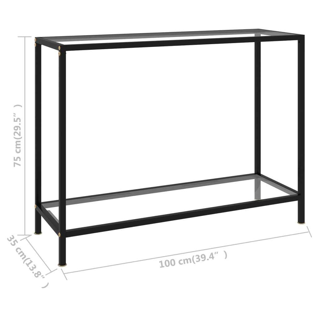 Avlastningsbord Konsollbord DIV. transparent 100x35x75 cm härdat glas
