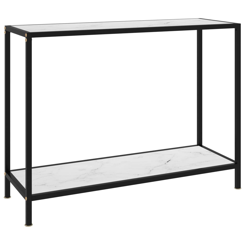 Avlastningsbord Konsollbord Vit 100x35x75 cm härdat glas