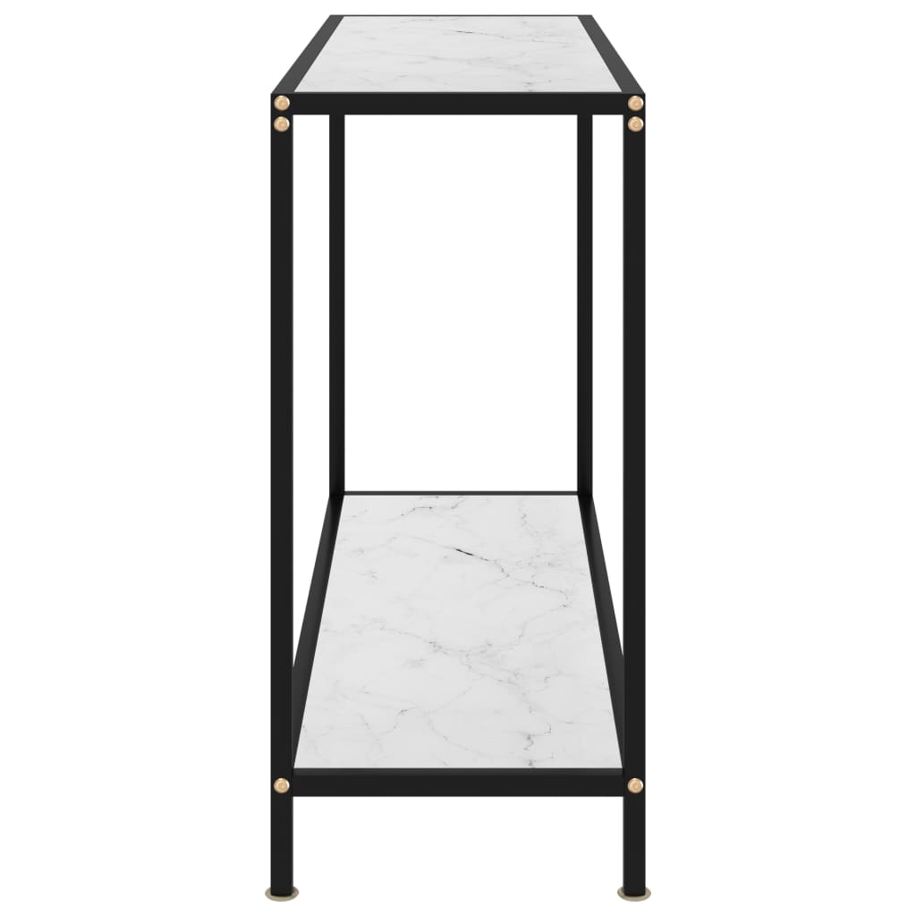 Avlastningsbord Konsollbord Vit 100x35x75 cm härdat glas
