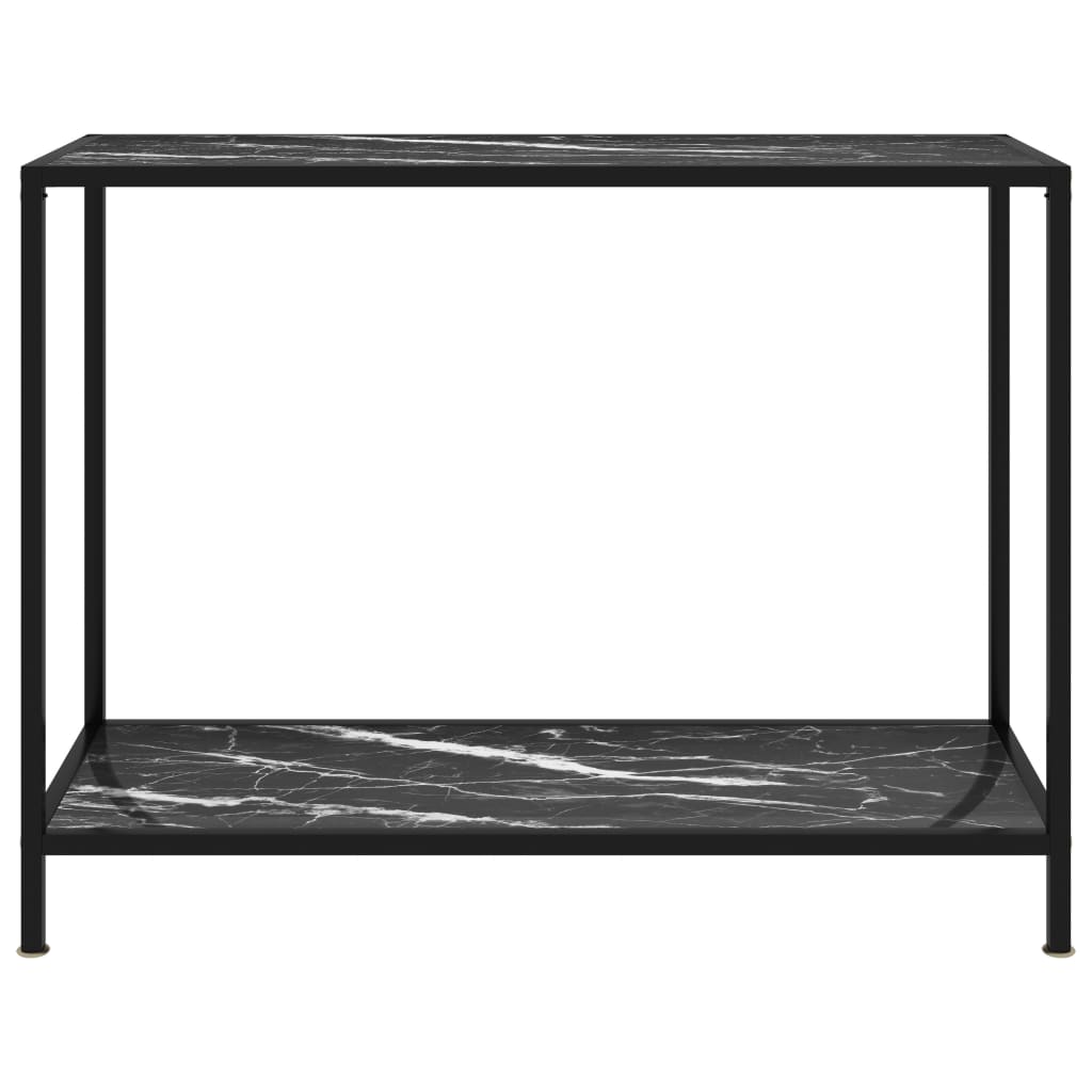 Avlastningsbord Konsollbord Svart 100x35x75 cm härdat glas