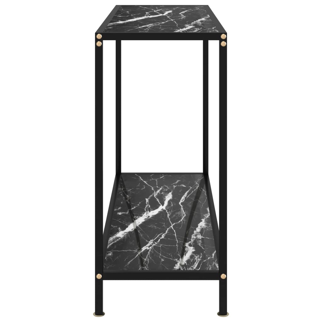 Avlastningsbord Konsollbord Svart 100x35x75 cm härdat glas