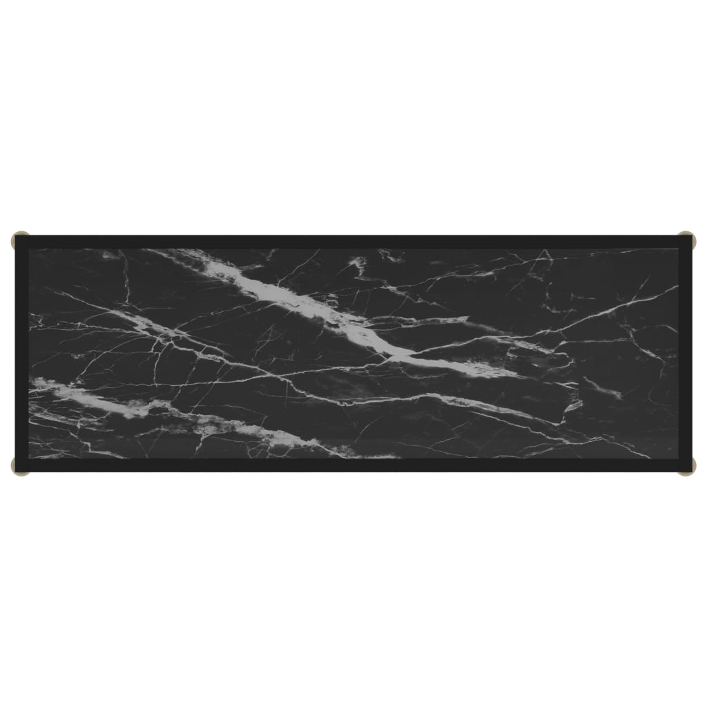 Avlastningsbord Konsollbord Svart 100x35x75 cm härdat glas