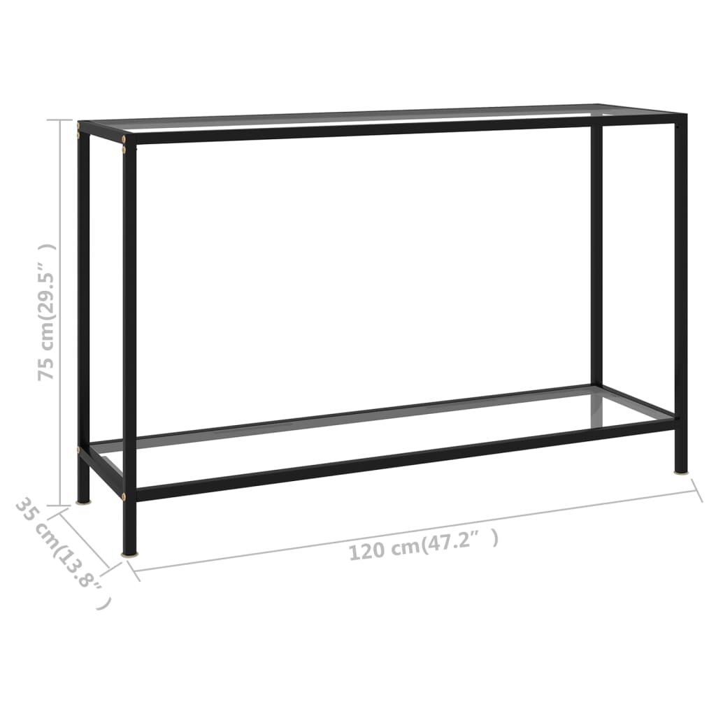 Avlastningsbord Konsollbord DIV. transparent 120x35x75 cm härdat glas