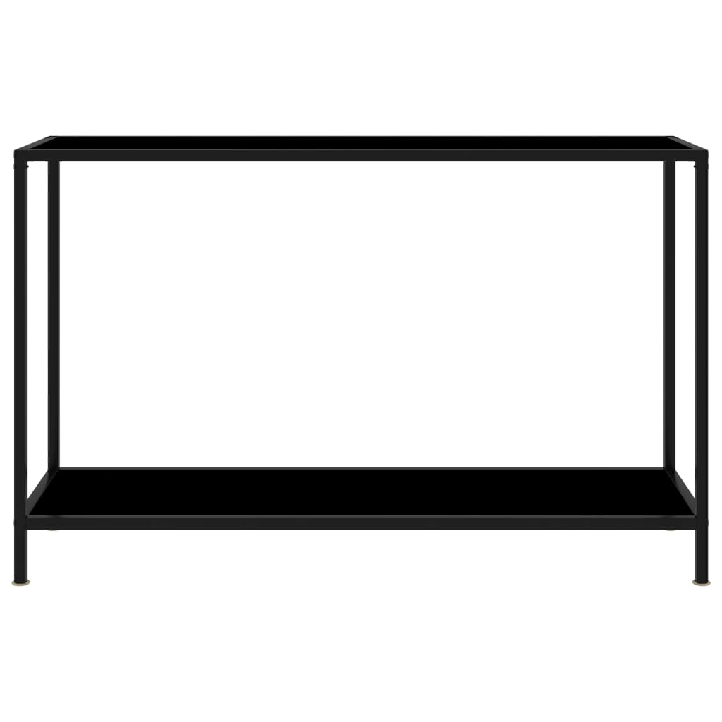 Avlastningsbord Konsollbord Svart 120x35x75 cm härdat glas