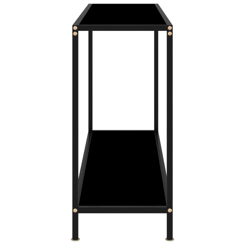 Avlastningsbord Konsollbord Svart 120x35x75 cm härdat glas
