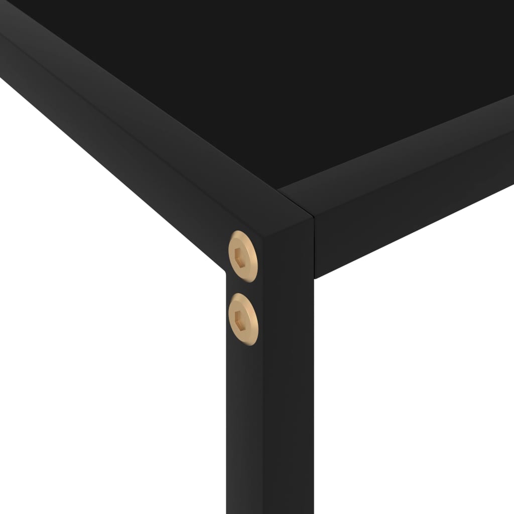 Avlastningsbord Konsollbord Svart 120x35x75 cm härdat glas