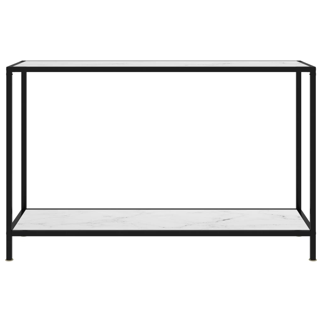 Avlastningsbord Konsollbord Vit 120x35x75 cm härdat glas