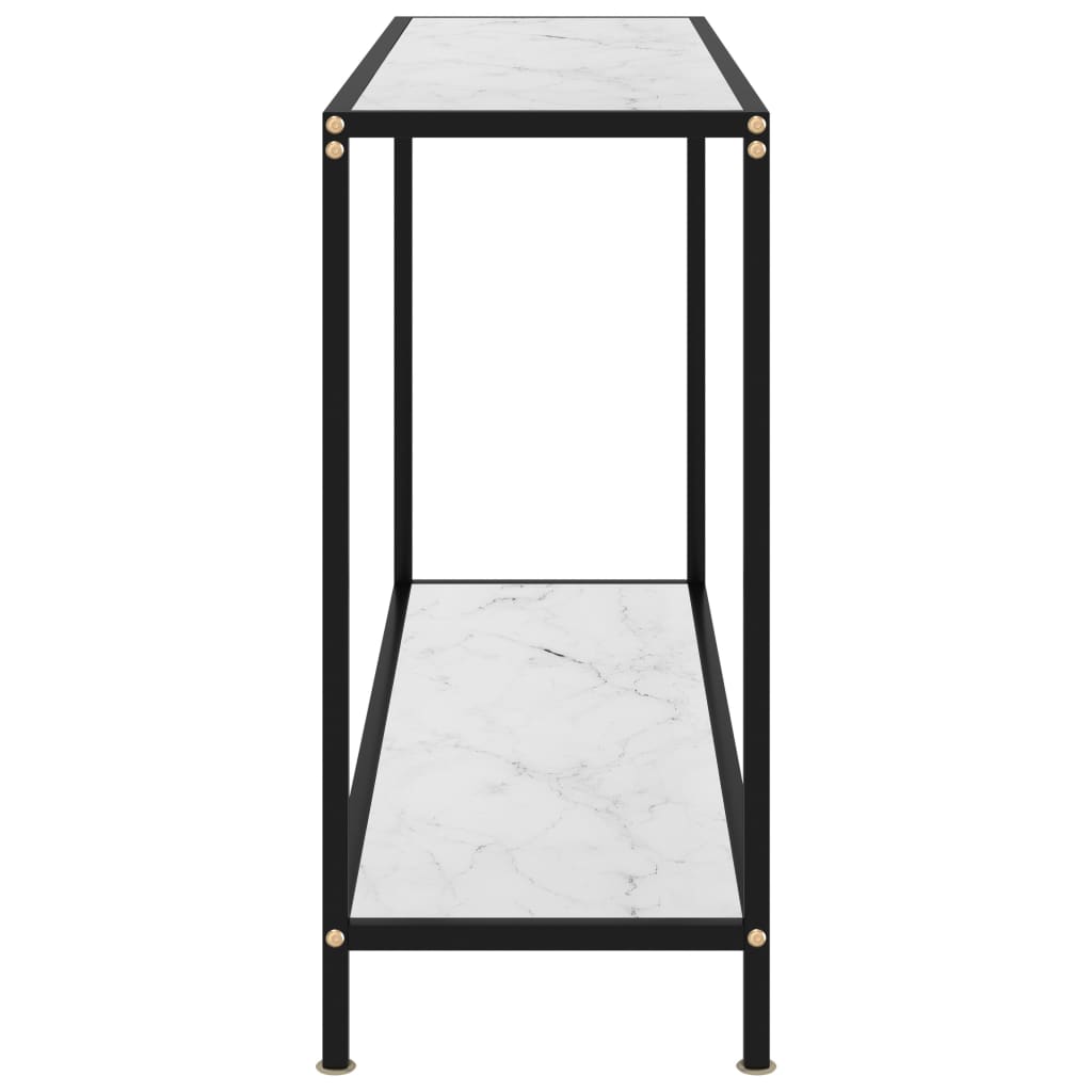 Avlastningsbord Konsollbord Vit 120x35x75 cm härdat glas