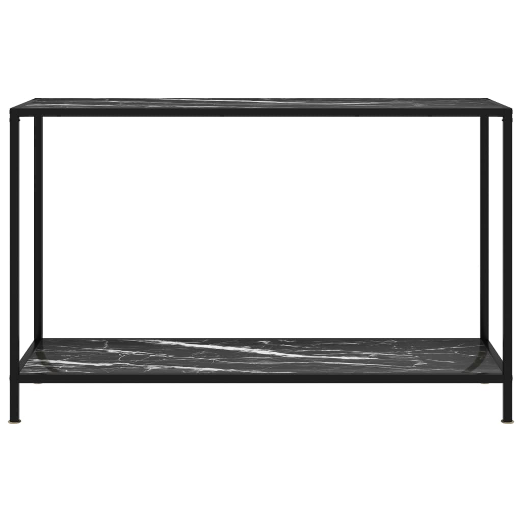 Avlastningsbord Konsollbord Svart 120x35x75 cm härdat glas