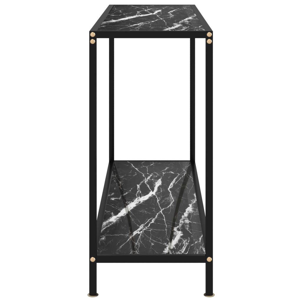 Avlastningsbord Konsollbord Svart 120x35x75 cm härdat glas
