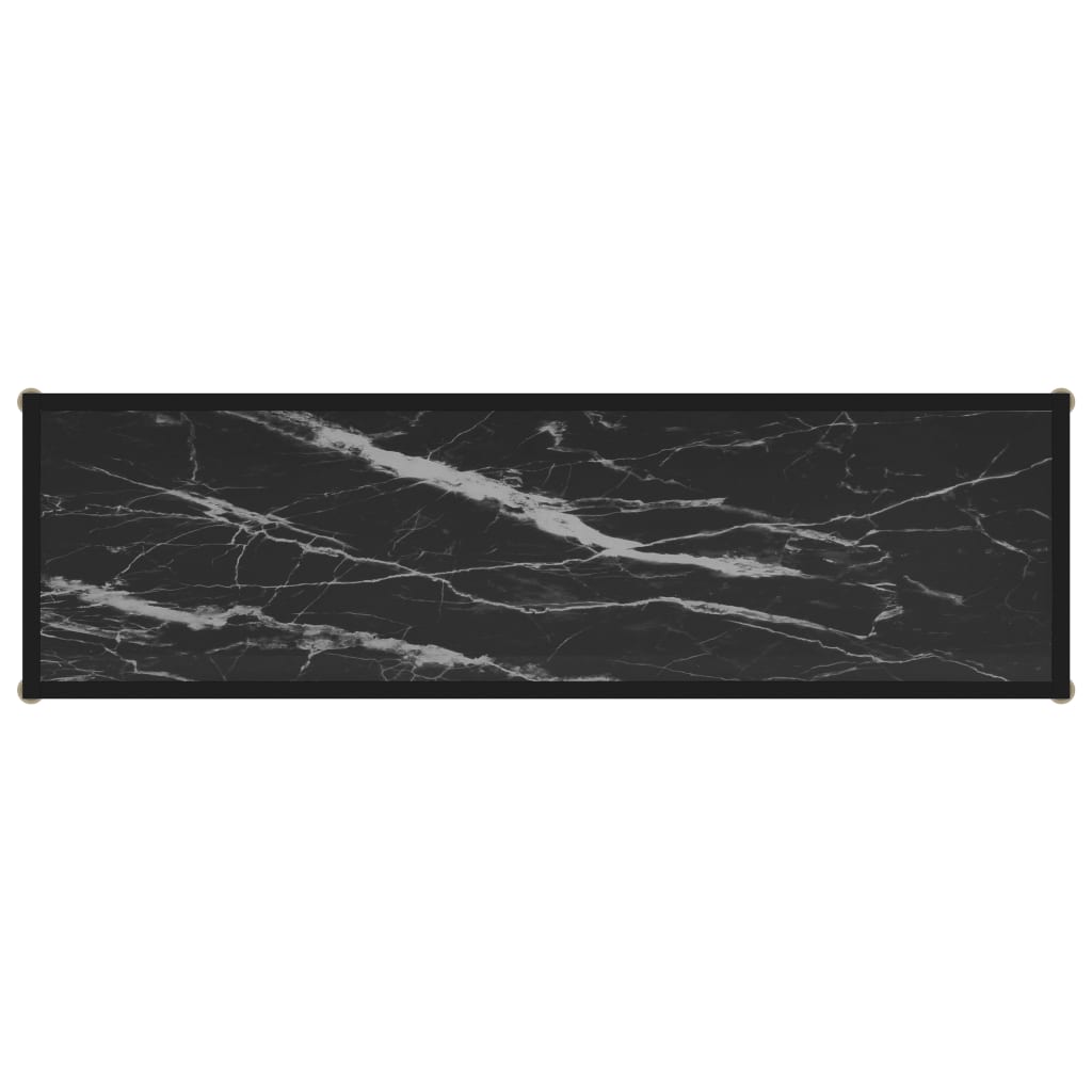 Avlastningsbord Konsollbord Svart 120x35x75 cm härdat glas