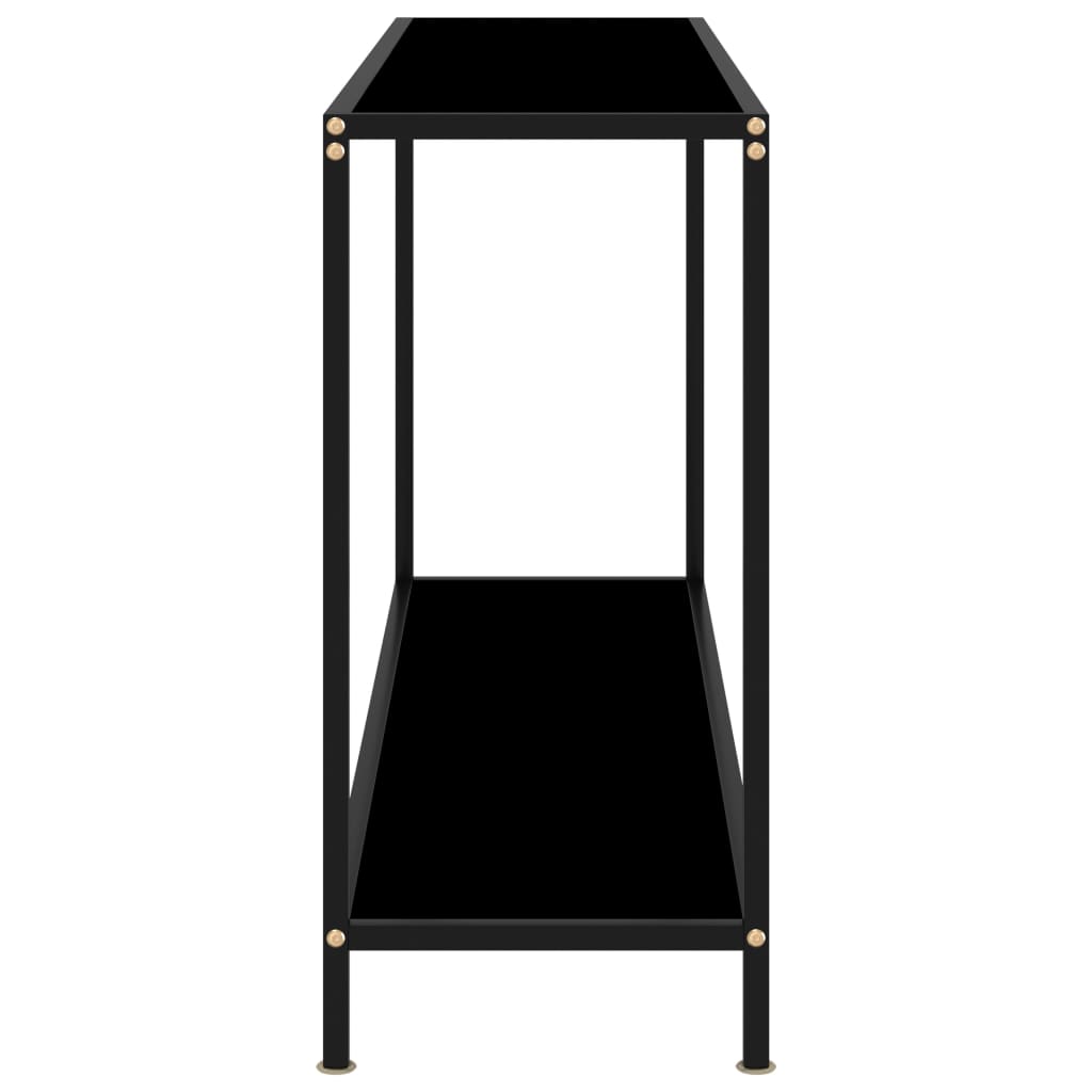 Avlastningsbord Konsollbord Svart 140x35x75 cm härdat glas