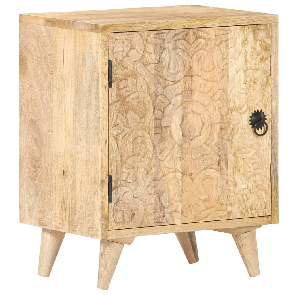 Sängbord Nattduksbord Trä Snidat 40x30x50 cm massivt mangoträ