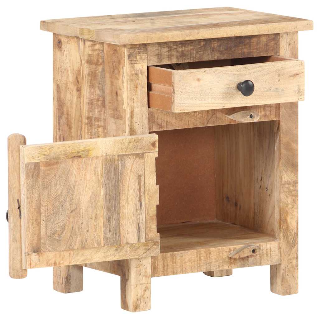 Sängbord Nattduksbord Trä 40x30x50 cm massivt grovt mangoträ
