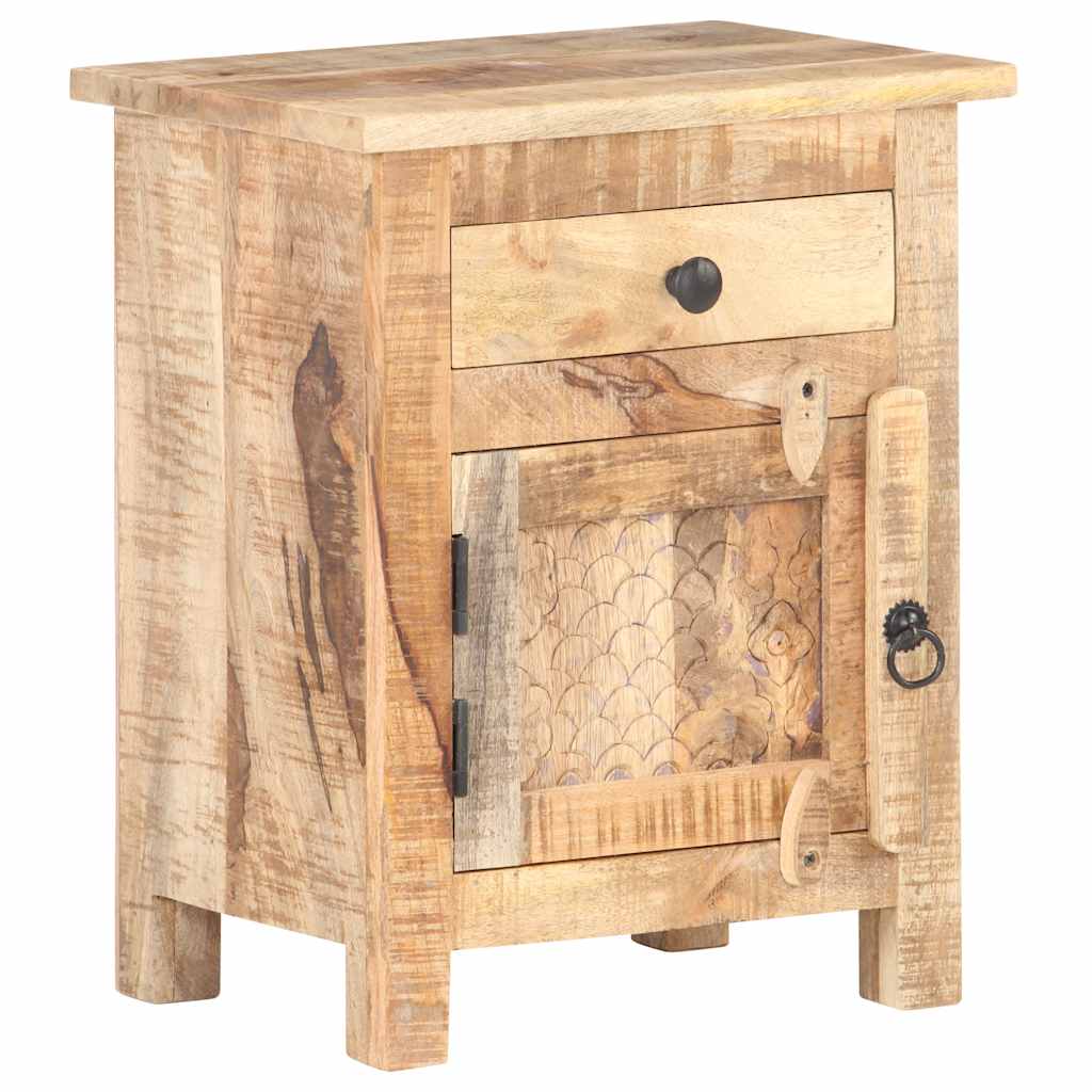 Sängbord Nattduksbord Trä 40x30x50 cm massivt grovt mangoträ