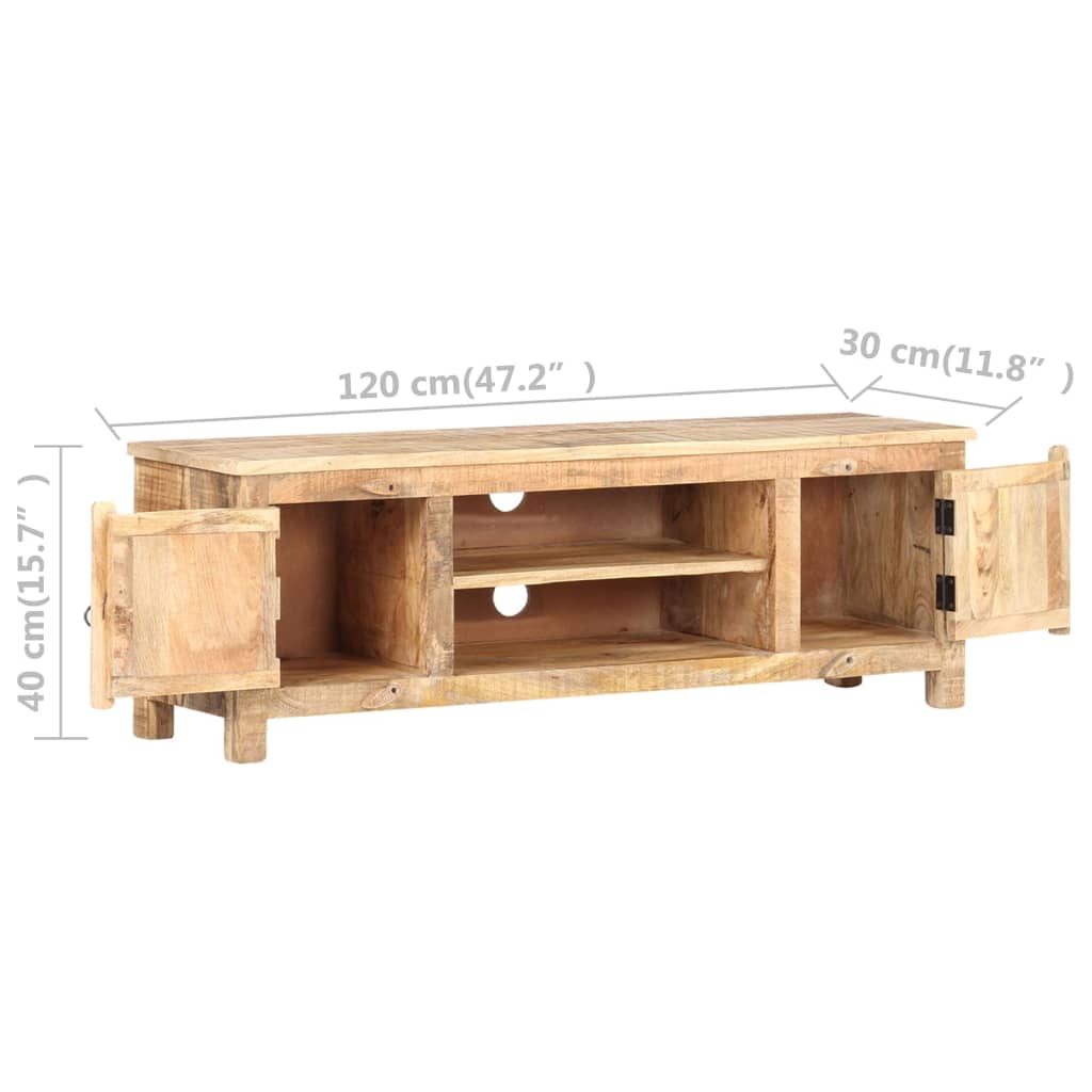 TV-bänk 120x30x40 cm grovt mangoträ