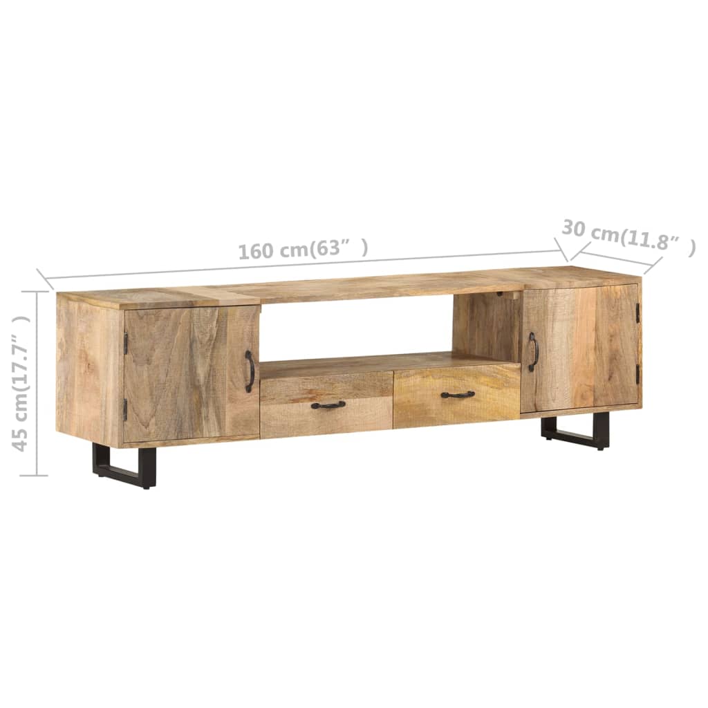 Tv-bänk 160x30x45 cm massivt mangoträ