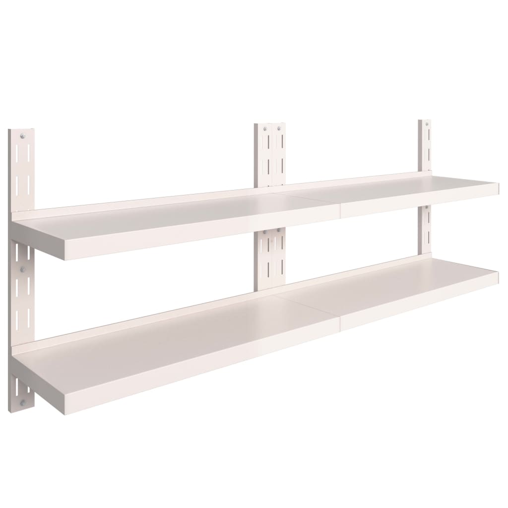 Vägghylla DIV. Svävande Flytande 2 plan rostfritt stål 200x30 cm