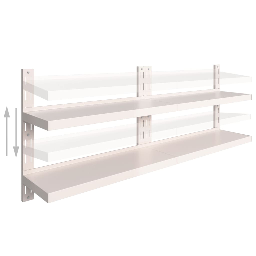 Vägghylla DIV. Svävande Flytande 2 plan rostfritt stål 200x30 cm