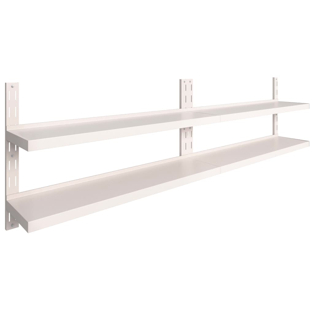 Vägghylla DIV. Svävande Flytande 2 plan 2 st rostfritt stål 300x30 cm