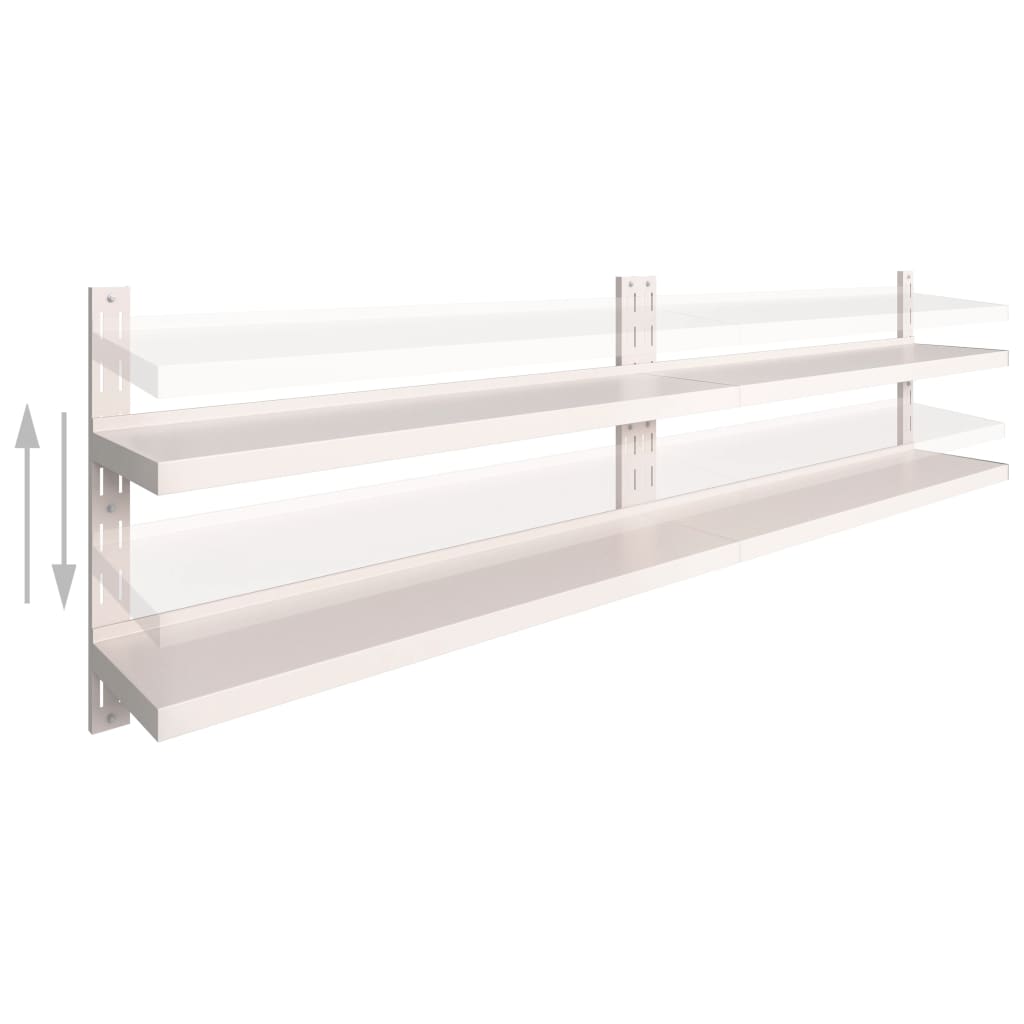 Vägghylla DIV. Svävande Flytande 2 plan 2 st rostfritt stål 300x30 cm
