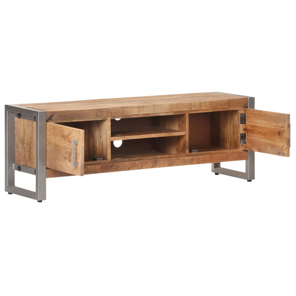 Tv-bänk 120x30x40 cm grovt mangoträ