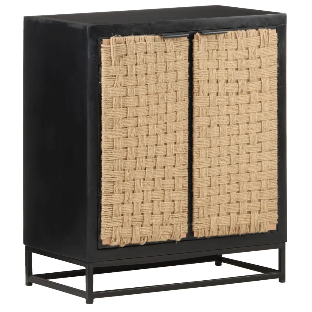 Skänk Svart 60x35x70 cm massivt mangoträ