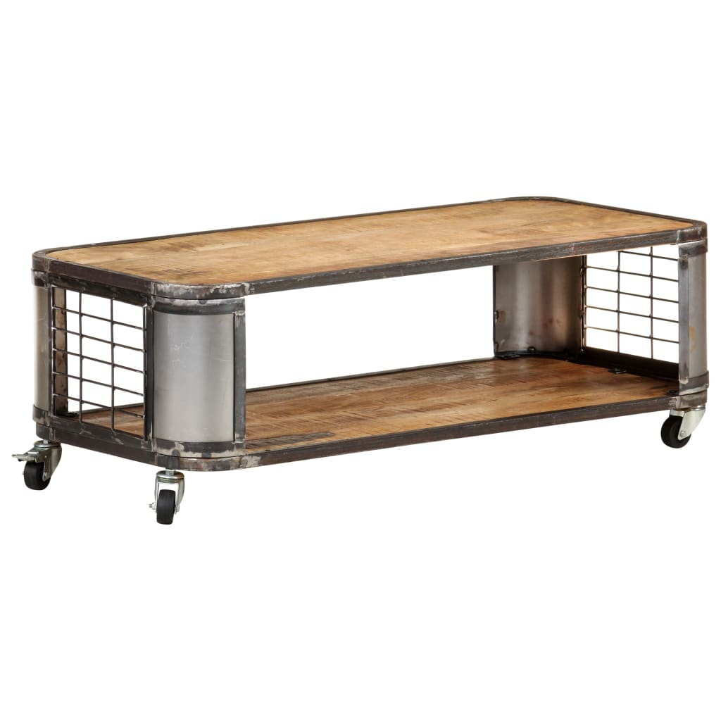 Soffbord Trä 100x50x35 cm massivt mangoträ