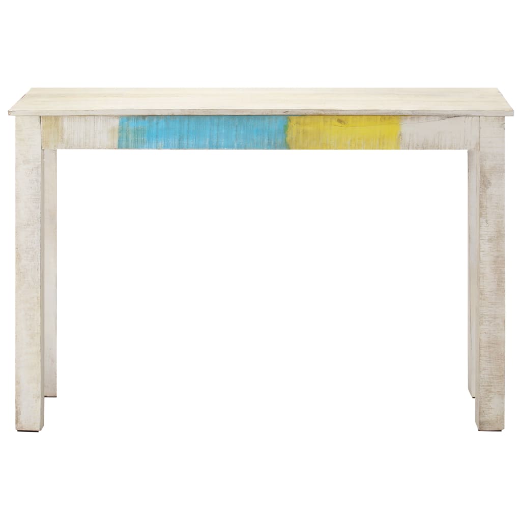 Avlastningsbord Konsollbord Vit 115x35x77 cm grovt mangoträ