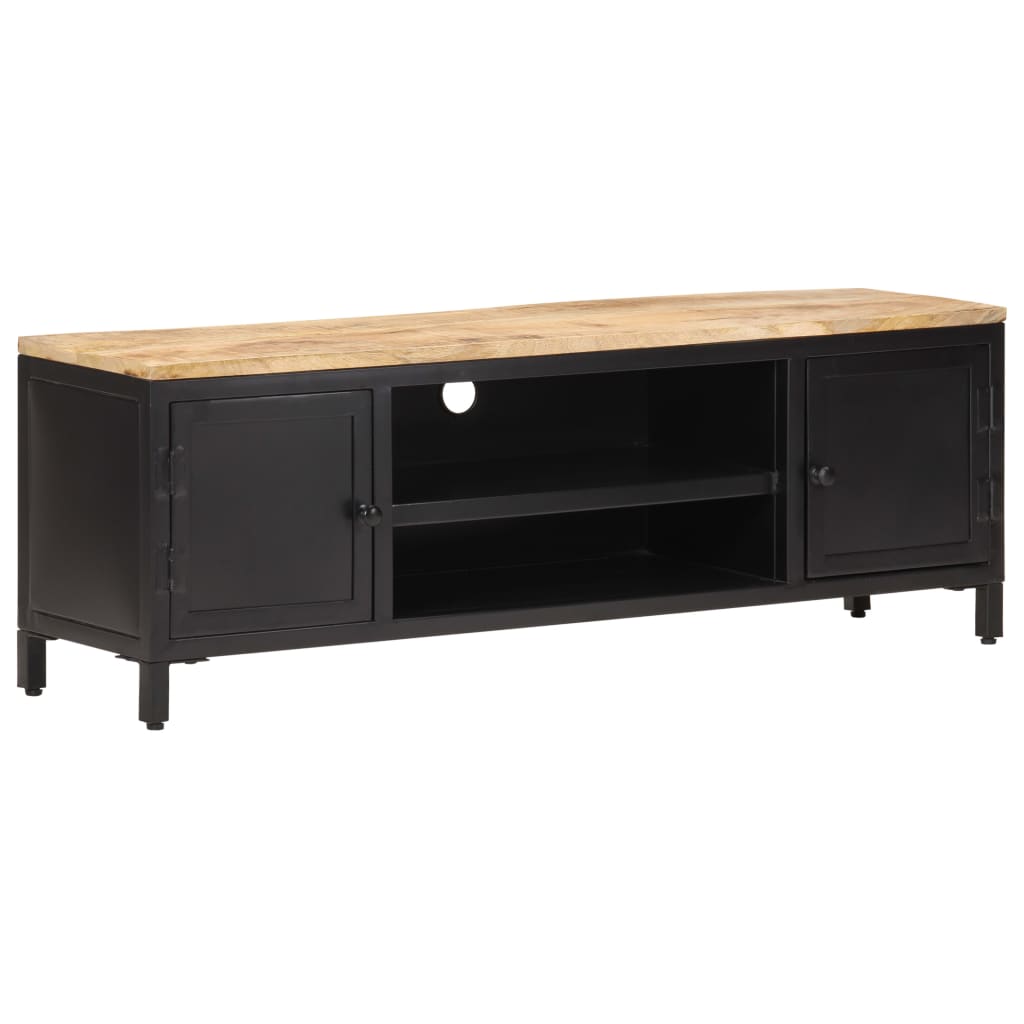TV-bänk 120x30x40 cm massivt grovt mangoträ