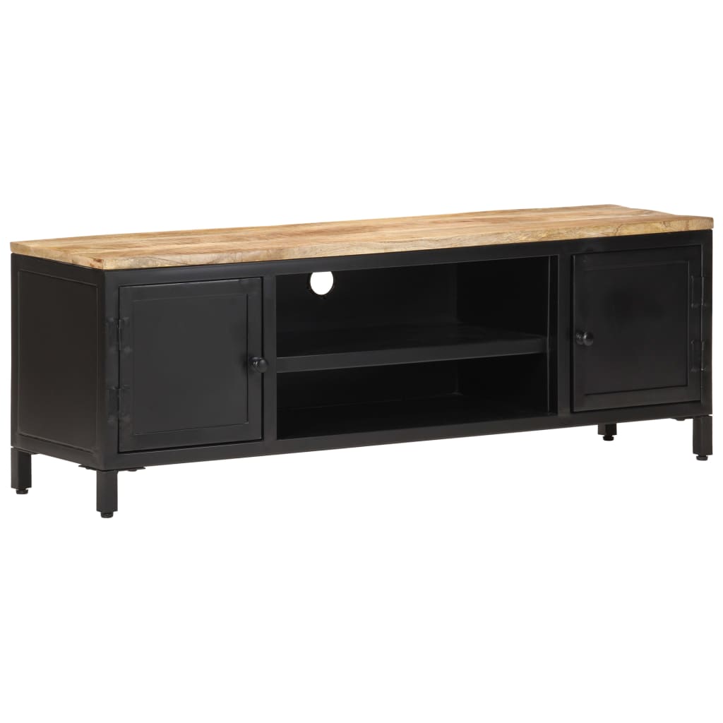 TV-bänk 120x30x40 cm massivt grovt mangoträ